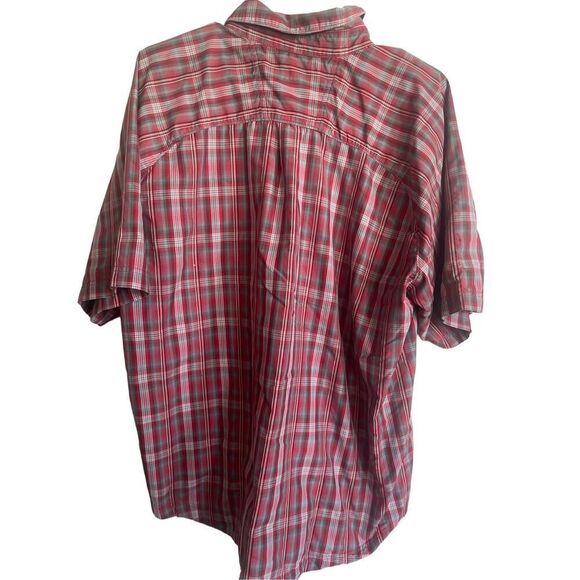 Cloudviel Mens Red Plaided Short Sleeve Collared Button Up Shirt Large - Picture 9 of 13
